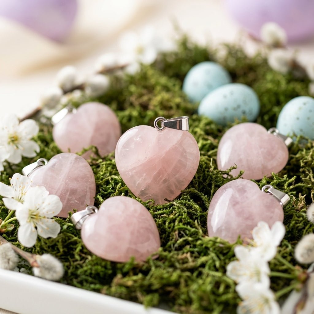 Rose Quartz Heart Pendant - GOOD HABITSS