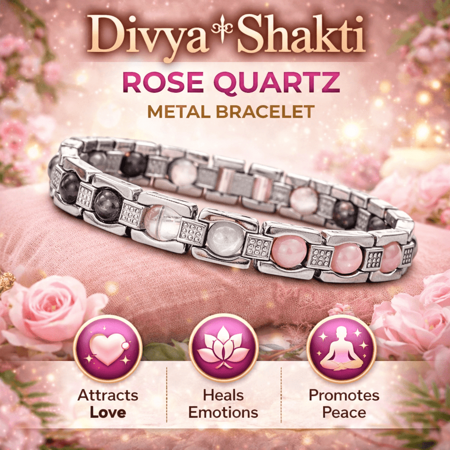 Rose Quartz Metal Bracelet - GOOD HABITSS