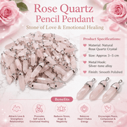 Rose Quartz Pencil Pendant - GOOD HABITSS