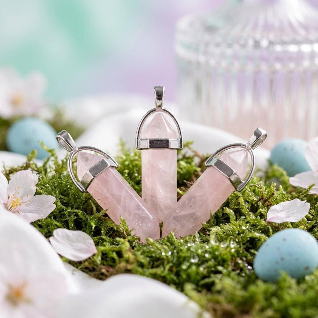 Rose Quartz Pencil Pendant - GOOD HABITSS