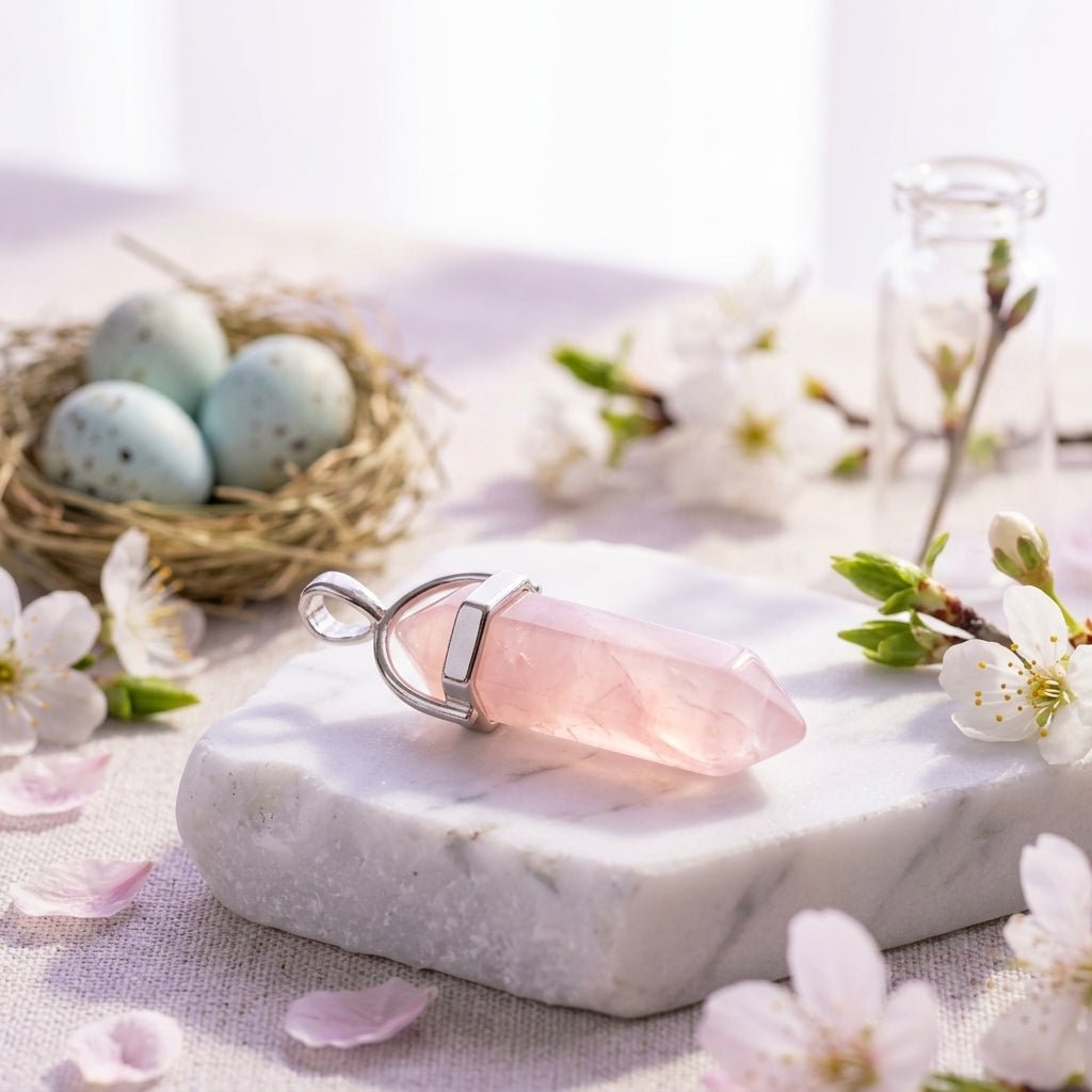 Rose Quartz Pencil Pendant - GOOD HABITSS