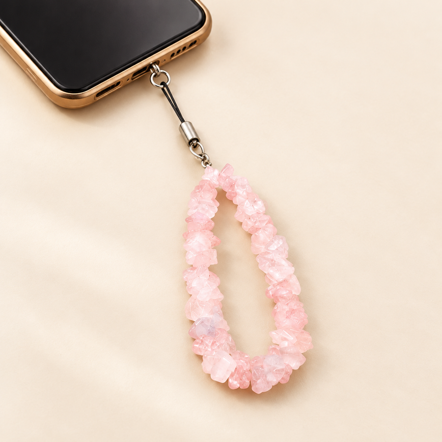 Rose Quartz Phone Loop – Gemstone-Inspired Accessory — product detail