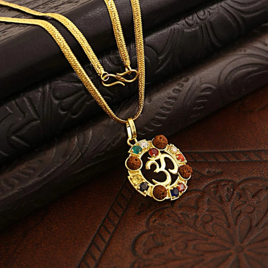 Round Shape Navratna Pendant