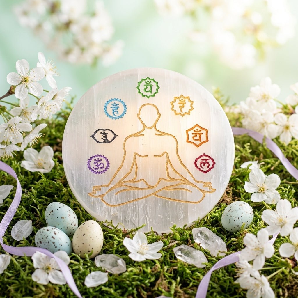 Selenite Chakra Charging Plate (Round) - GOOD HABITSS