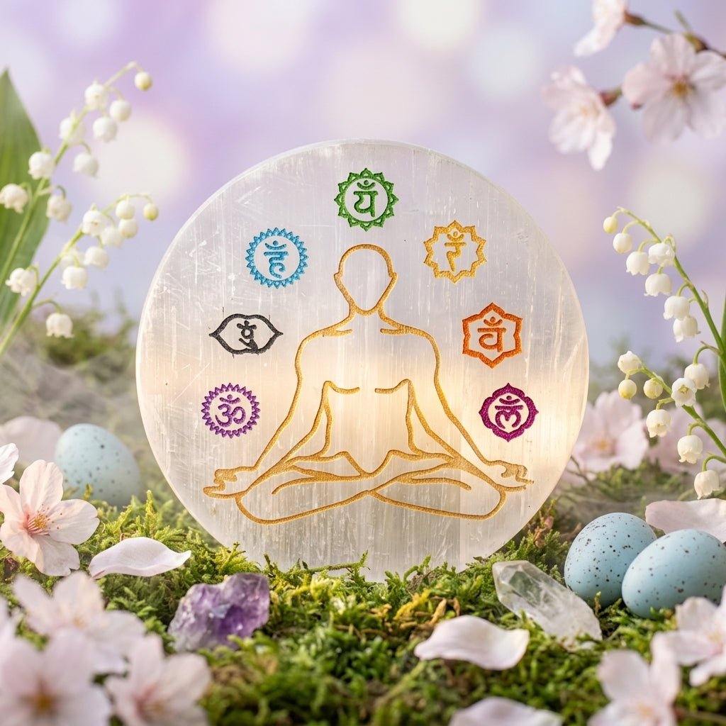 Selenite Chakra Charging Plate (Round) - GOOD HABITSS