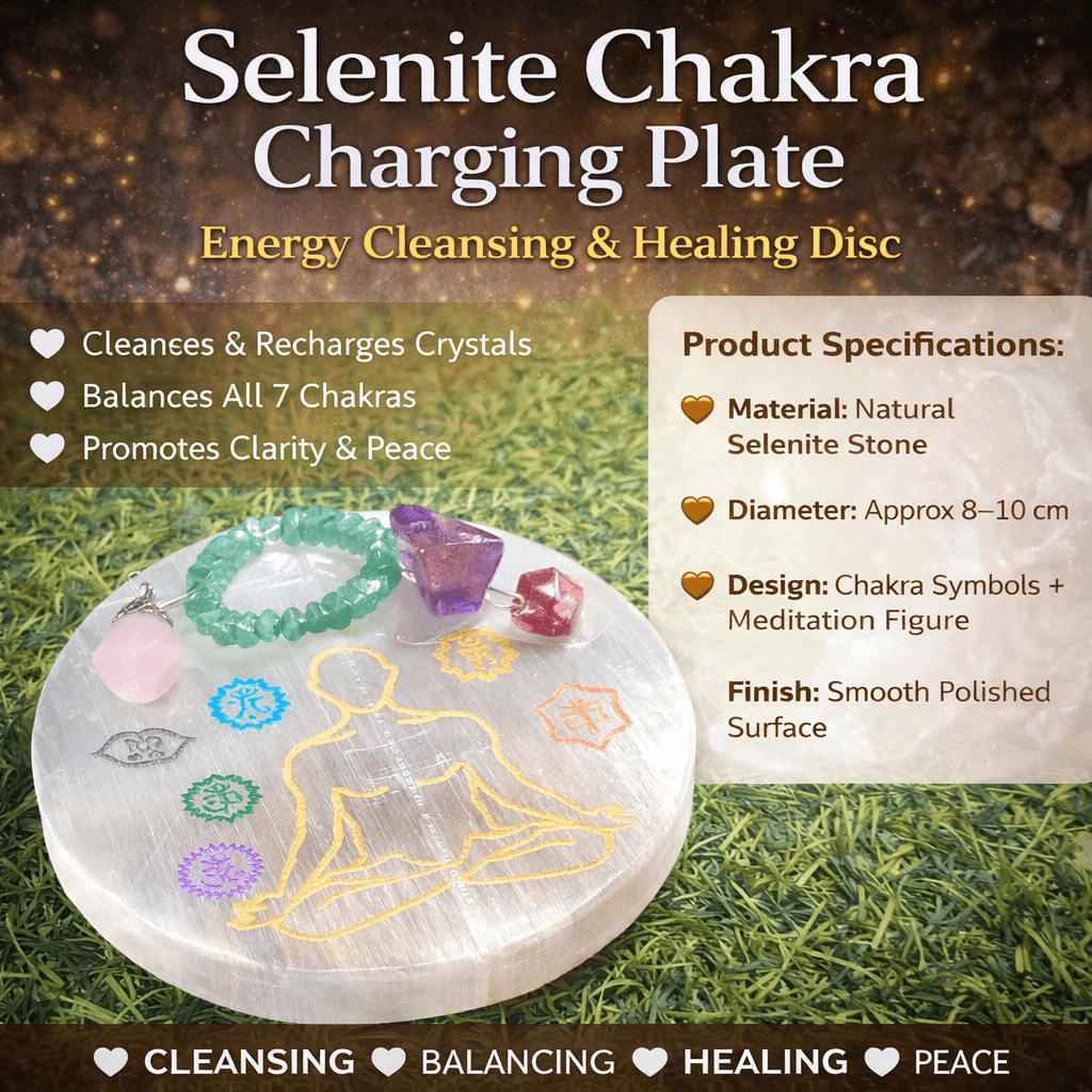 Selenite Chakra Charging Plate (Round) - GOOD HABITSS