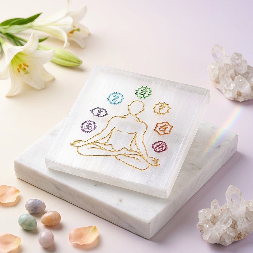 Selenite Chakra Healing Charging Plate - GOOD HABITSS