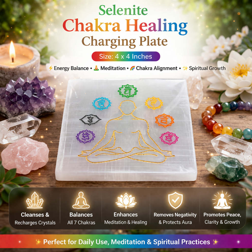 Selenite Chakra Healing Charging Plate - GOOD HABITSS