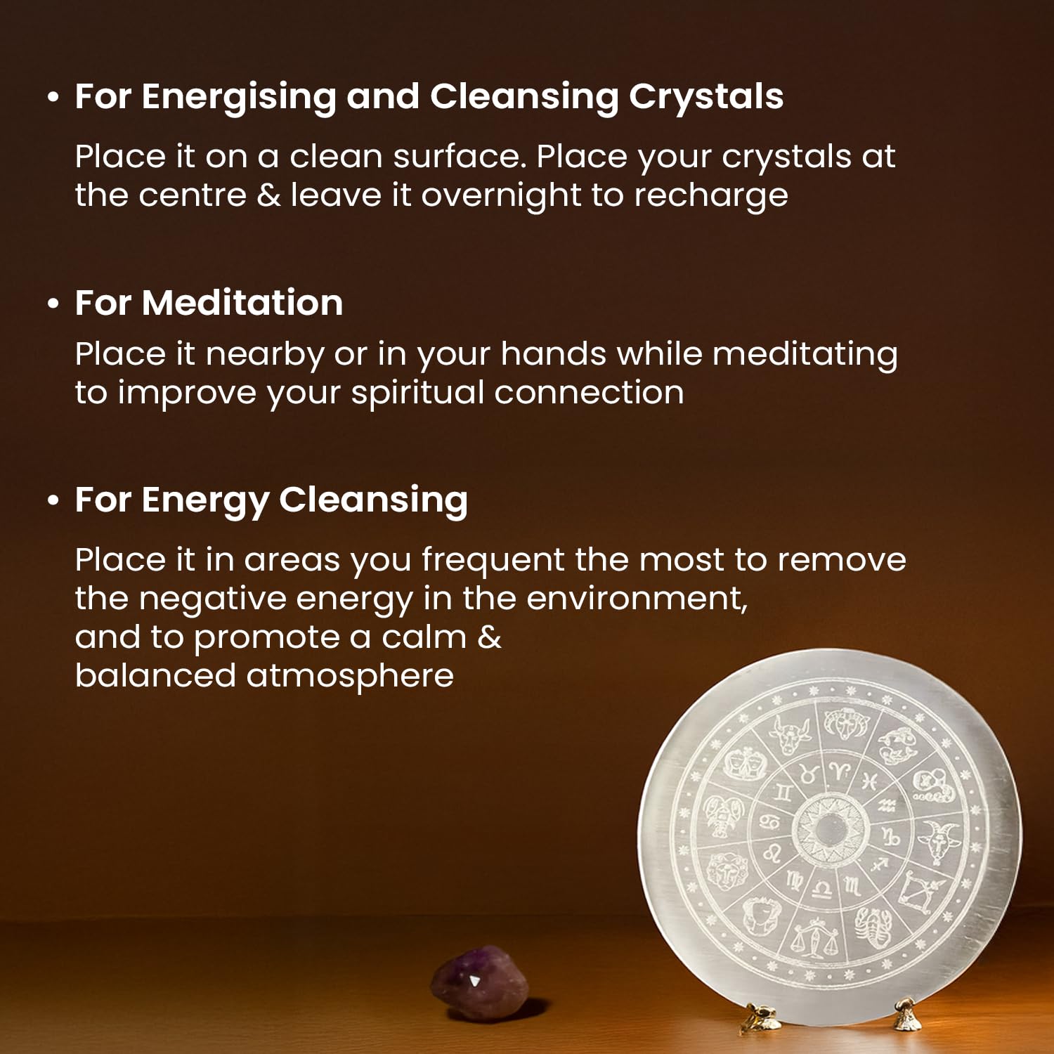 Selenite Charging Plate for Crystals - GOOD HABITSS