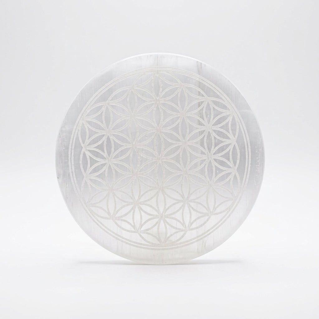 Selenite Flower of Life Charging Plate - GOOD HABITSS