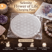 Selenite Flower of Life Charging Plate - GOOD HABITSS