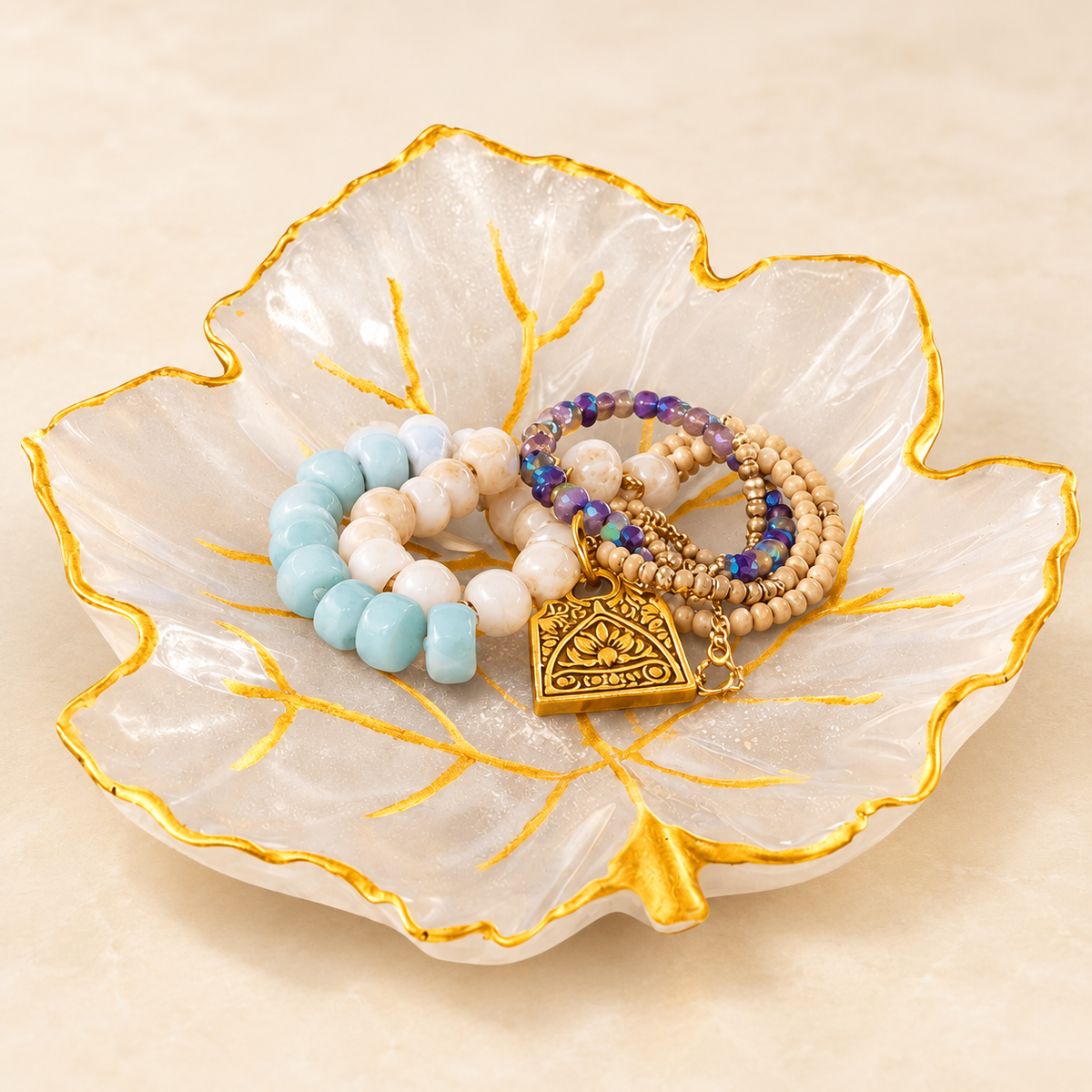 Selenite Flower Tray – Decorative Crystal Décor — product detail