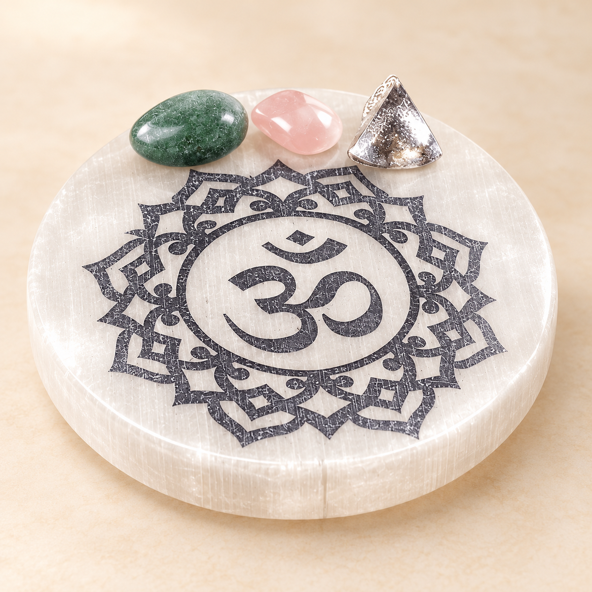 Selenite Motif Plate – Decorative Traditional Symbol — product detail