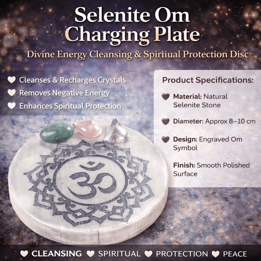 Selenite Om Charging Plate - GOOD HABITSS