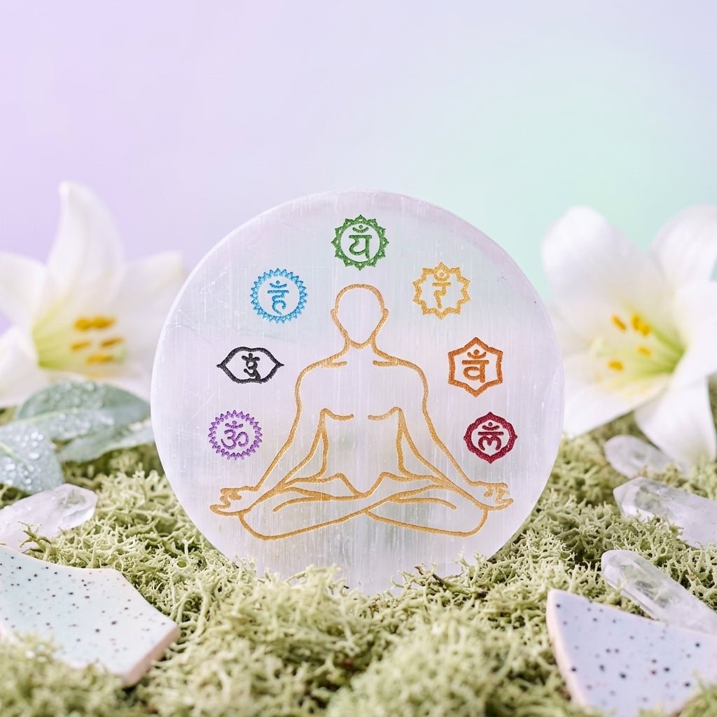 Selenite Om Charging Plate - GOOD HABITSS