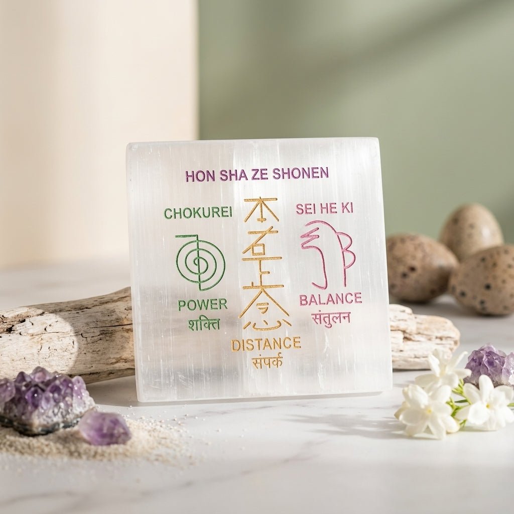 Selenite Reiki Symbol Charging Plate - GOOD HABITSS