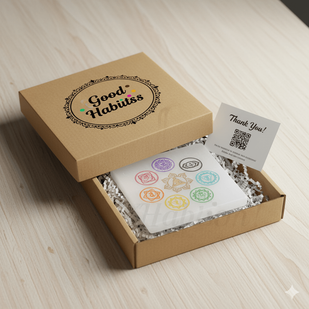 Selenite Seven Chakra Crystal Charging Plate - GOOD HABITSS