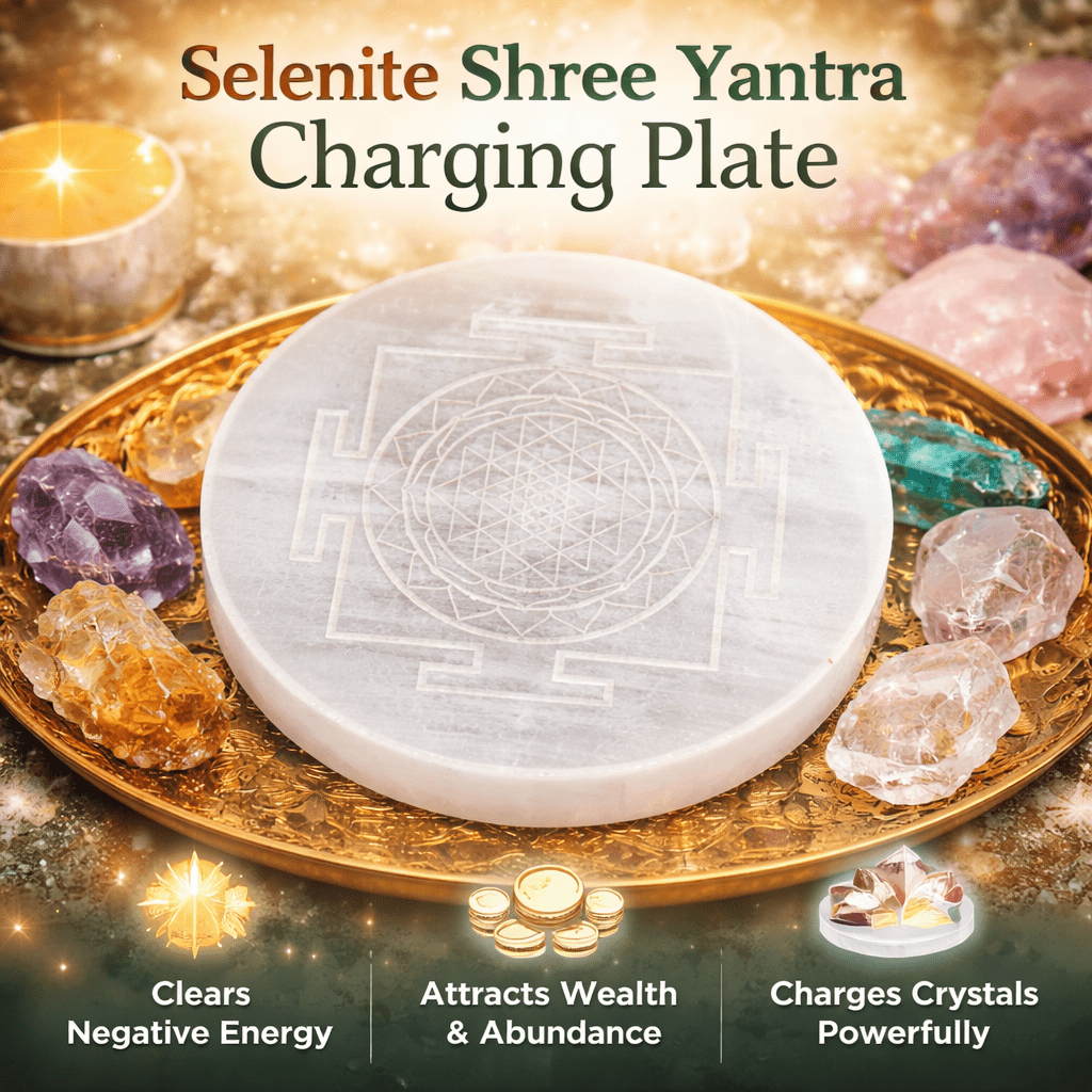 Selenite Shree Yantra Charging Plate - GOOD HABITSS