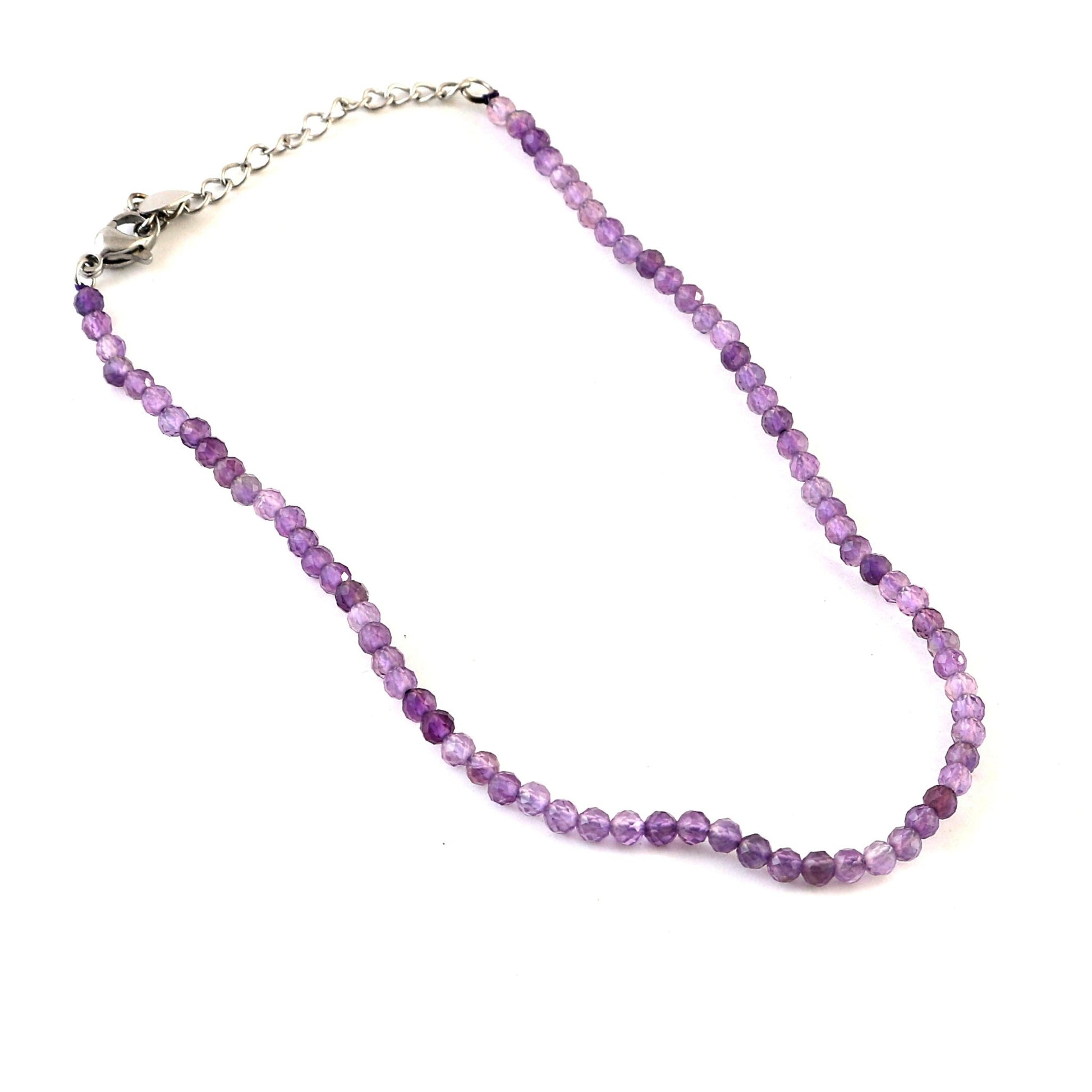 Set of 6 Natural Small Beads Stone (Anklet) – 3 mm Faceted Crystal Beads (9”) - GOOD HABITSS
