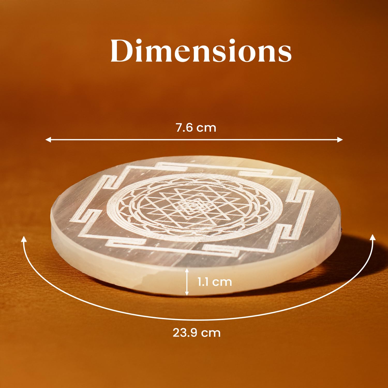 Shree Yantra on Selenite Charging Plate - GOOD HABITSS