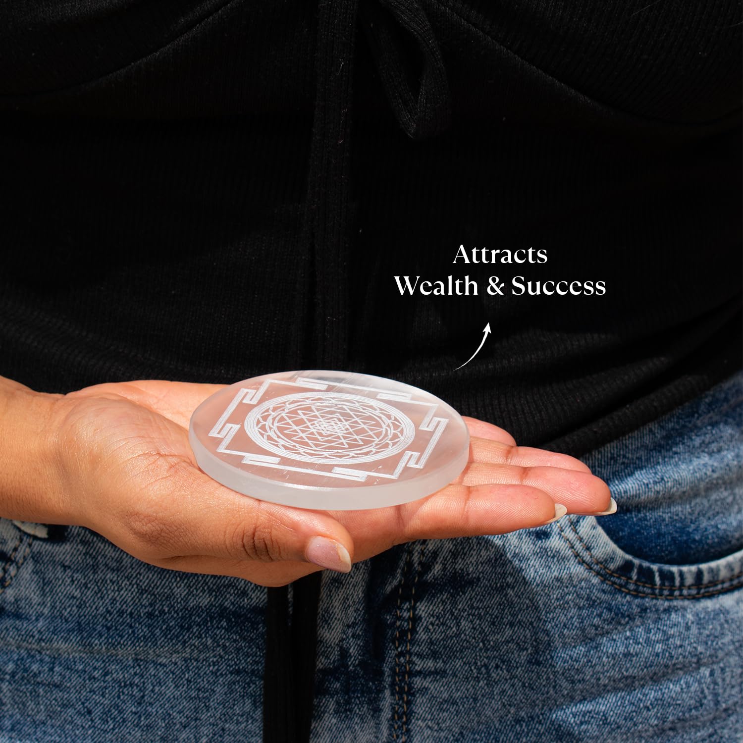 Shree Yantra on Selenite Charging Plate - GOOD HABITSS