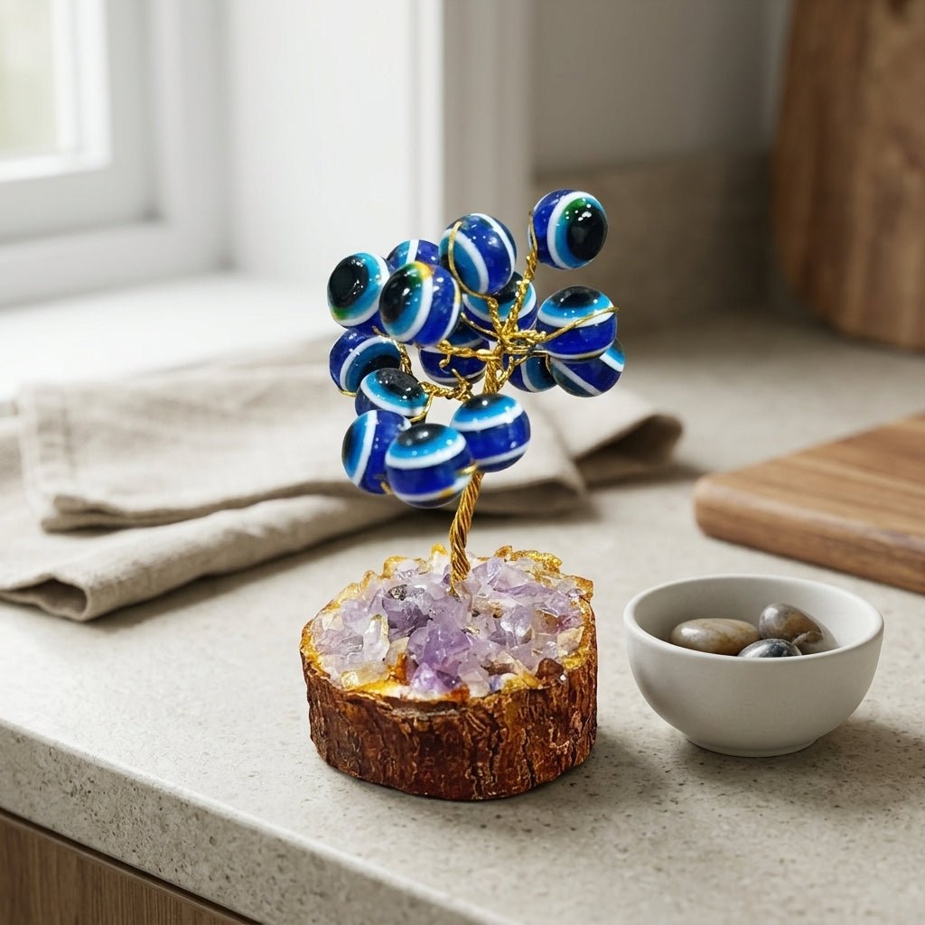 Small Evil Eye Protection Tree (10 Beads) - GOOD HABITSS