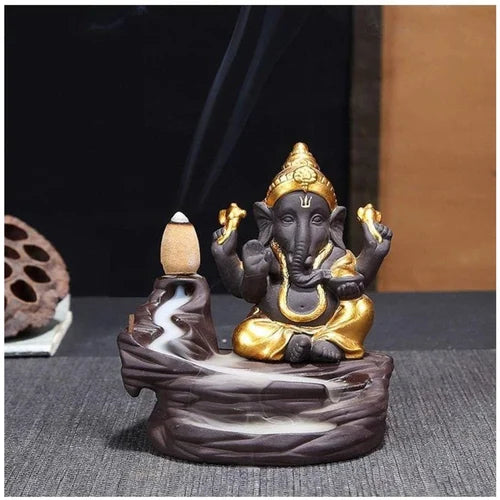 Smoke Lord Bal Ganesha Fountain Statue