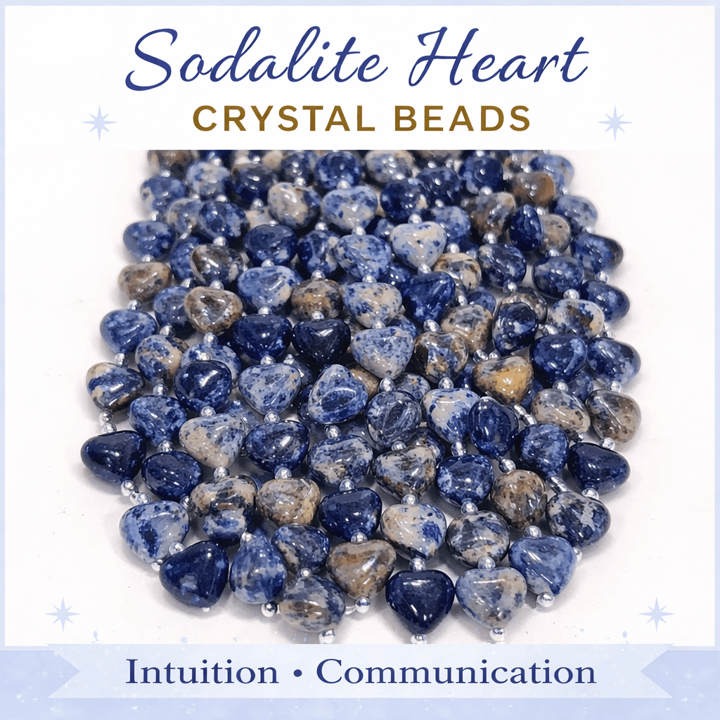 Sodalite Heart Crystal Beads Line - GOOD HABITSS