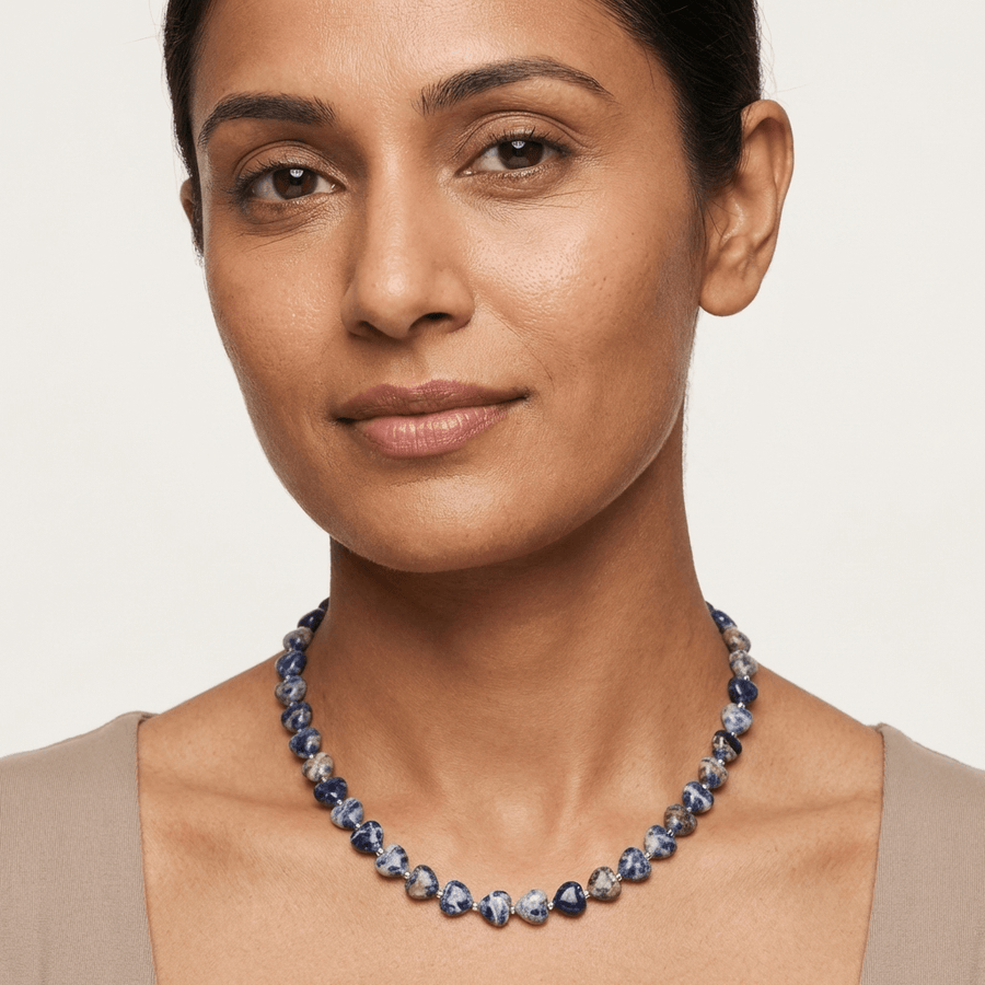 Sodalite Heart Crystal Beads Line - GOOD HABITSS