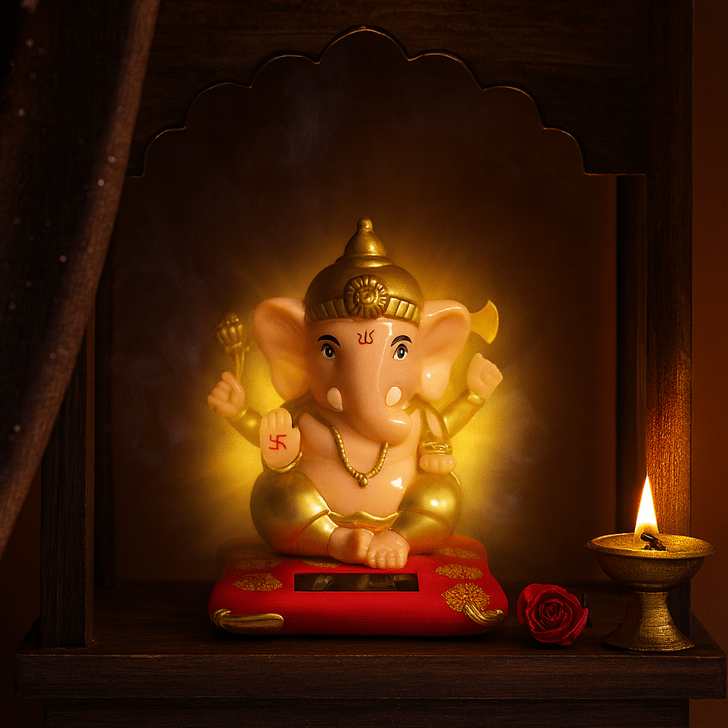 Solar Powered Lord Ganesh ji Moving Hand - GOOD HABITSS