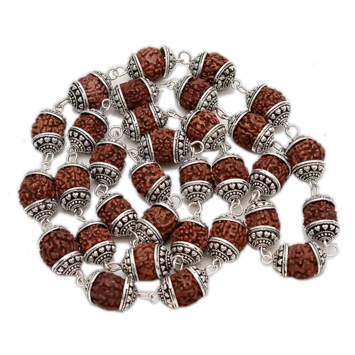 Rudraksha silver cap Mala For Pooja and jap