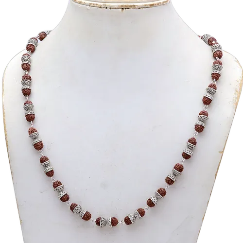 Rudraksha silver cap Mala For Pooja and jap