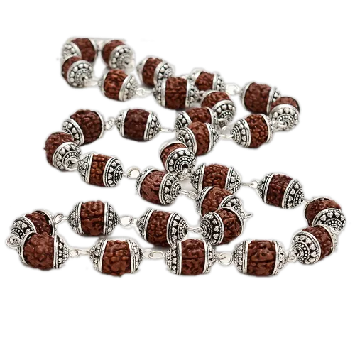 Rudraksha silver cap Mala For Pooja and jap
