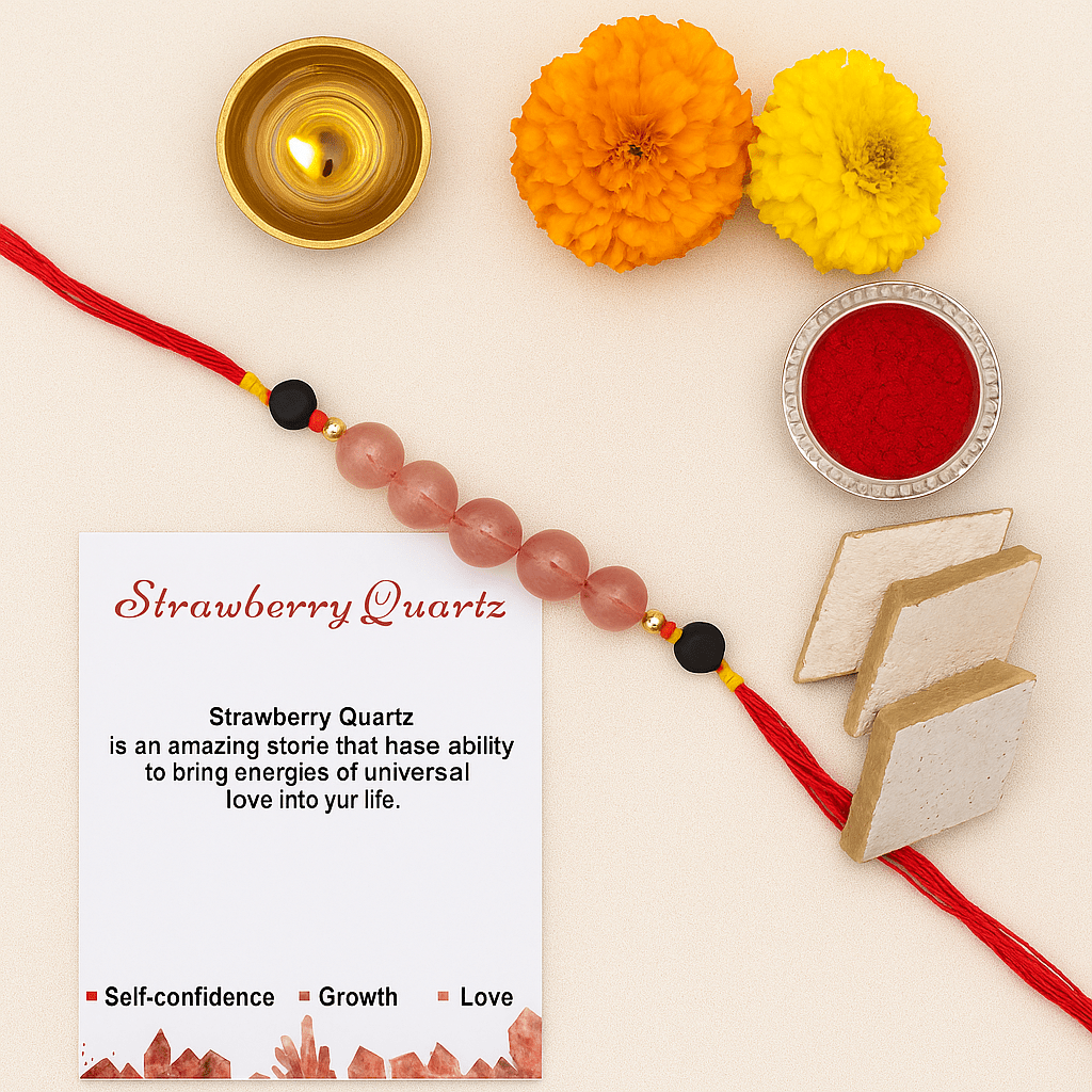 Strawberry Quartz Healing Rakhi - GOOD HABITSS
