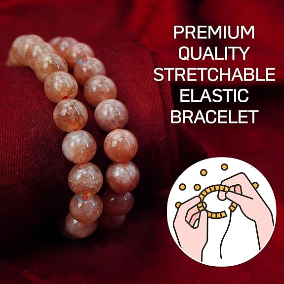 Sunstone Bracelet – 8mm Natural Gemstone Jewellery