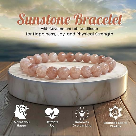 Sunstone Healing Bracelet (8 MM) - GOOD HABITSS