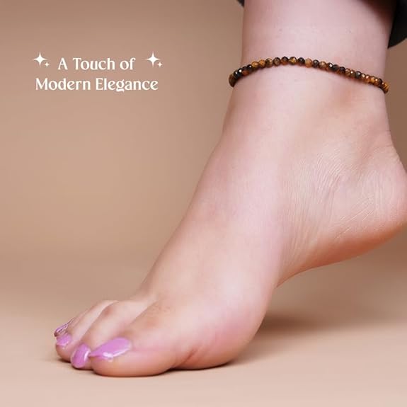 Tiger Eye Anklet - GOOD HABITSS