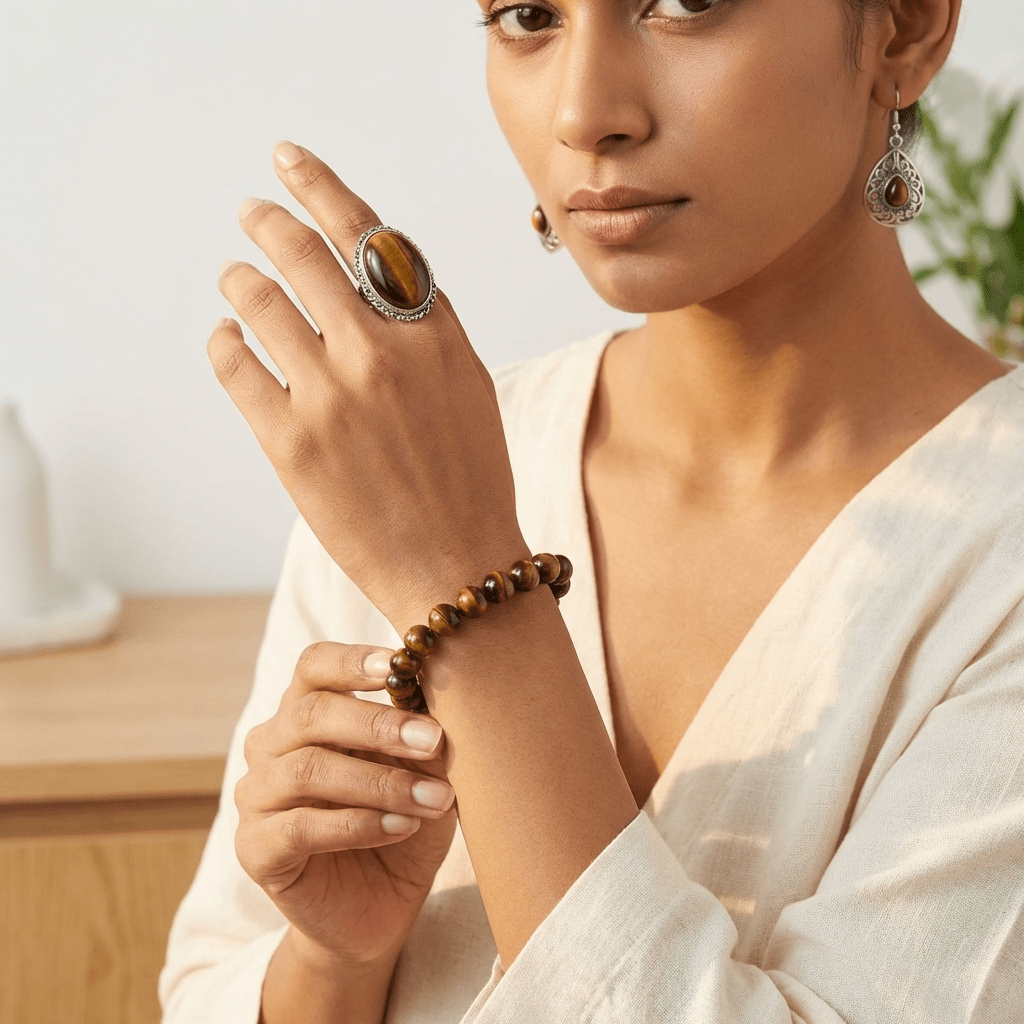 Tiger Eye Healing Crystal Jewelry Set - GOOD HABITSS