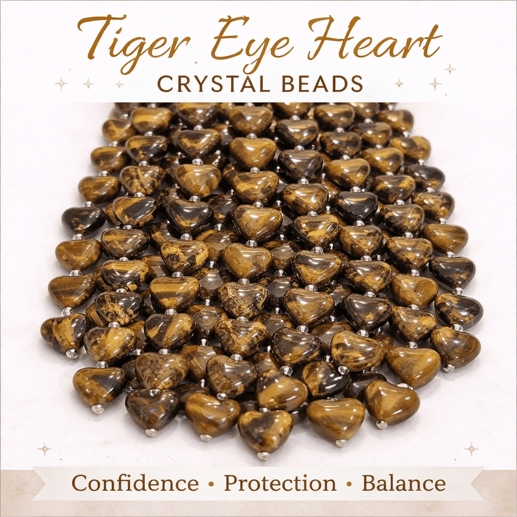 Tiger Eye Heart Crystal Beads Line