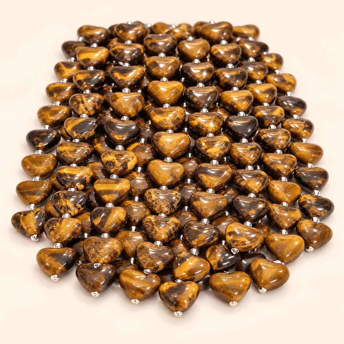 Tiger Eye Heart Beads – Natural Gemstone Beads — product detail