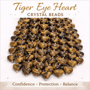Tiger Eye Heart Crystal Beads Line - GOOD HABITSS