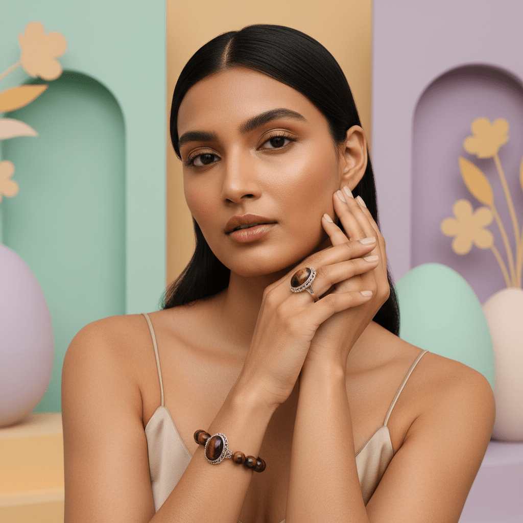 Tiger Eye Jewellery Set – Bracelet, Pendant & Earrings