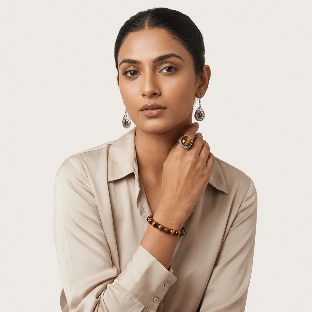 Tiger Eye Jewellery Set – Bracelet, Pendant & Earrings