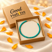 Turquoise Anklet – Natural Gemstone Jewellery on warm cream background