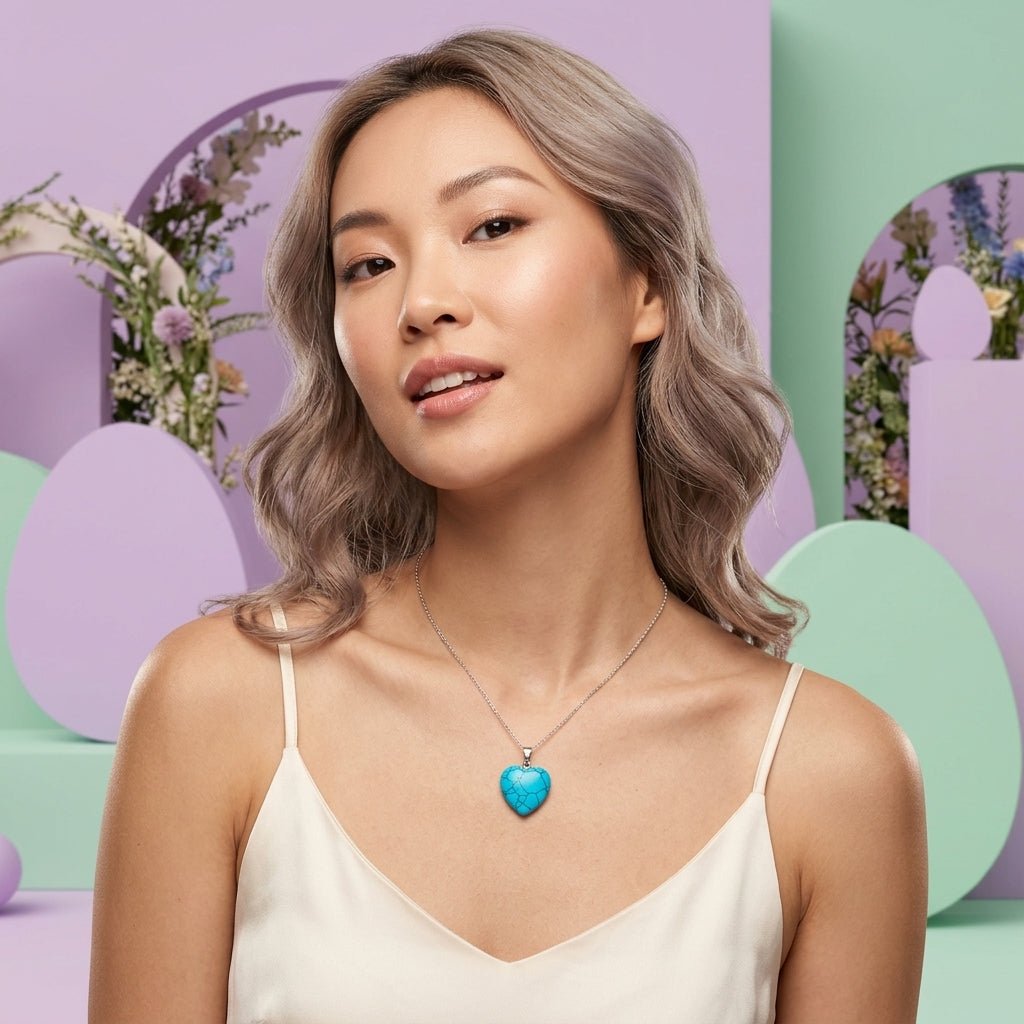 Turquoise Heart Pendant - GOOD HABITSS